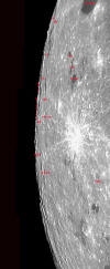 Western limb of the Moon labeled