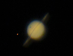 Titan's shadow on Saturn