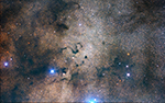 Barnard 72 (Snake Nebula) and environs, labeled image